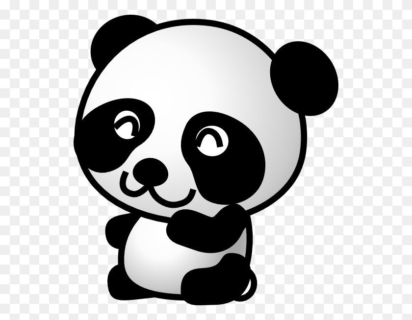 540x593 Panda De Dibujos Animados Panda Clipart - Shhh Clipart Blanco Y Negro