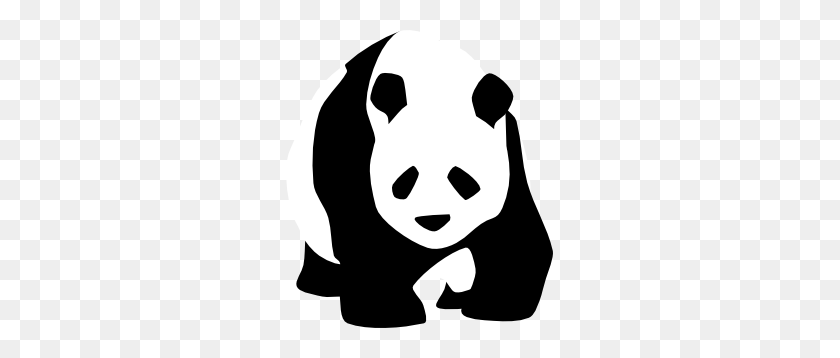 267x298 Panda Face Clipart Black And White - Panda Clipart Black And White