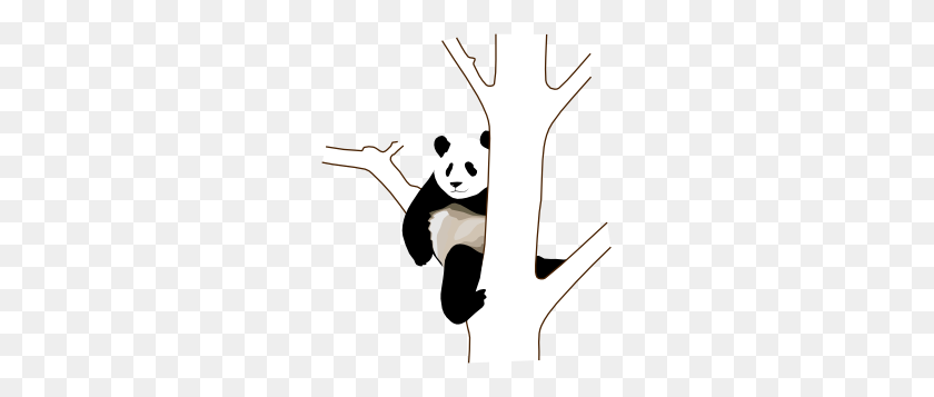 261x297 Panda En Un Árbol Clipart - Baby Panda Clipart