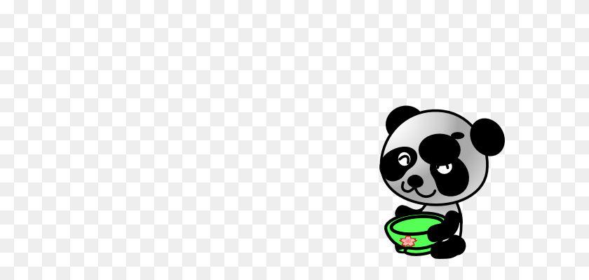 600x339 Panda With A Bowl Clip Art - Eating Cereal Clipart