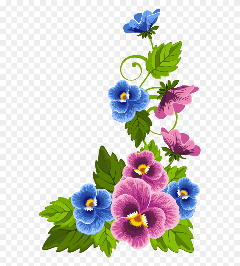 565x872 Pansies Flowers - Morning Glory Clipart