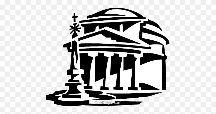 480x386 Pantheon, Rome Italy Royalty Free Vector Clip Art Illustration - Pantheon Clipart