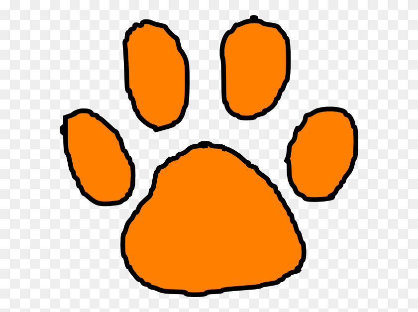 600x567 Panther Clipart Tiger Paw - Puppy Paw Clipart