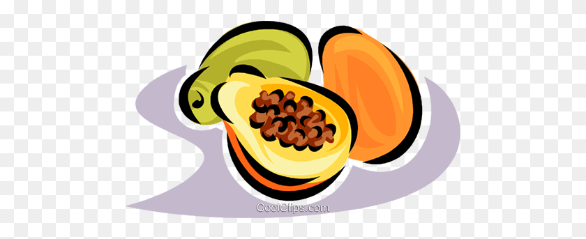 480x283 Papaya Royalty Free Vector Clip Art Illustration - Papaya Clipart