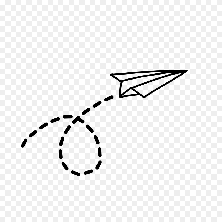 2289x2289 Paper Airplane Black Remixit - Paper Airplane Clipart