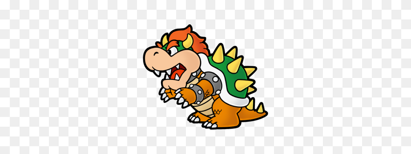 256x256 Paper Bowser Icons, Free Icons In Super Mario - Bowser Clipart