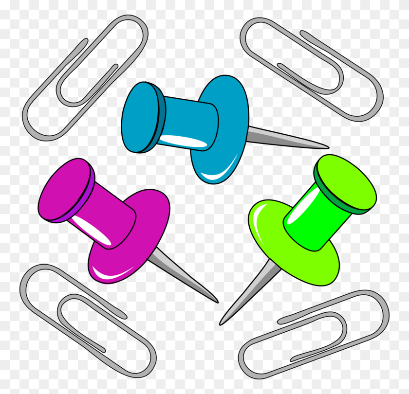 760x750 Paper Clip Office Supplies Stationery Drawing Pin - Pin Clipart