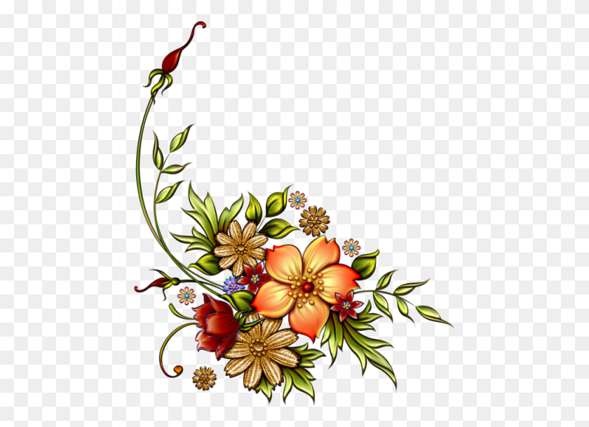 457x549 Estampados Florales De Papel Artesanal - Clipart De Flores Tropicales