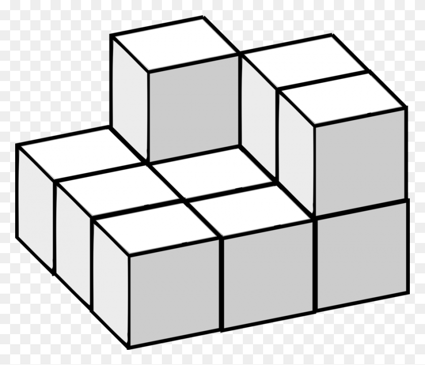 884x750 Paper Line Symmetry Cube Download - Cube Clipart Black And White