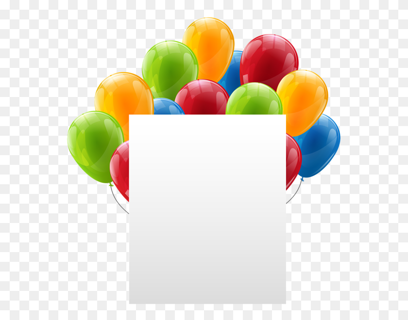571x600 Paper Sheet With Balloons Transparent Png Clip Gallery - Sheet Clipart
