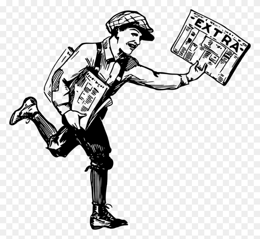 822x750 Paperboy Newspaper Drawing - Newspaper Boy Clipart
