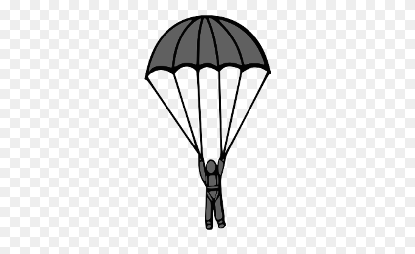 256x455 Parachute Clipart Transparent Background - Airplane Clipart No Background