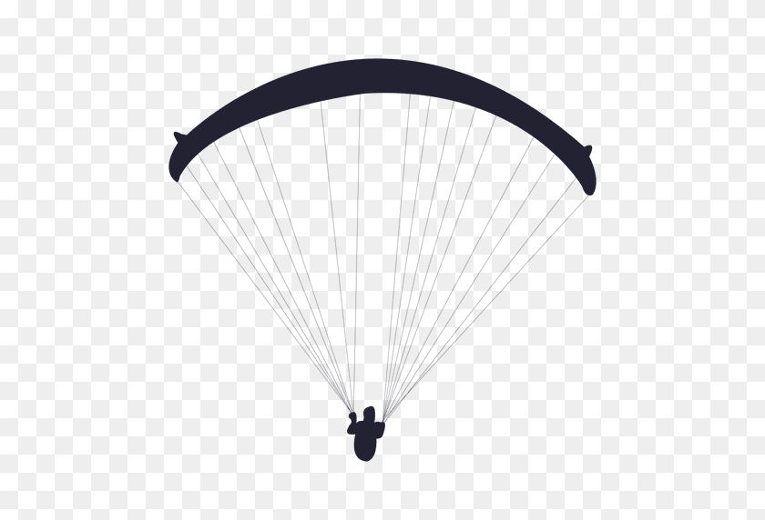 512x512 Parachute Gliding Sport Silhouette - Parachute PNG