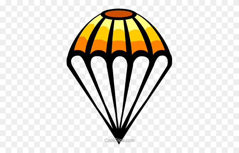371x480 Paracaídas Libre De Regalías Vector Clipart Ilustración - Paracaídas Clipart