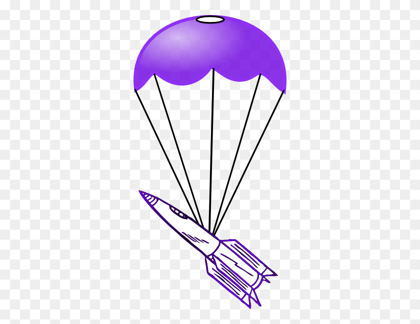 306x589 Paracaídas Con Cohete Clipart - Parachute Clipart