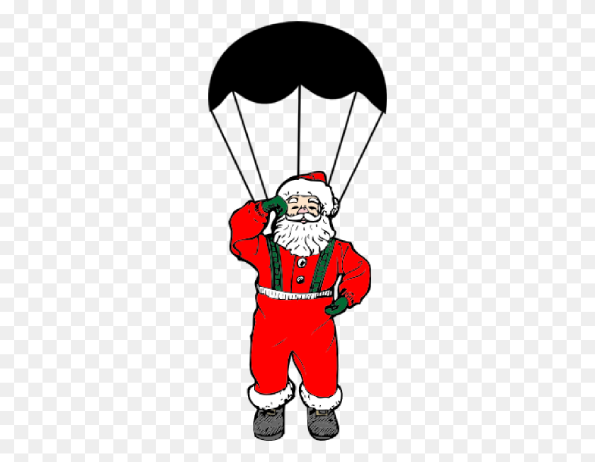 252x592 Parachuting Santa Clip Art - Santas List Clipart