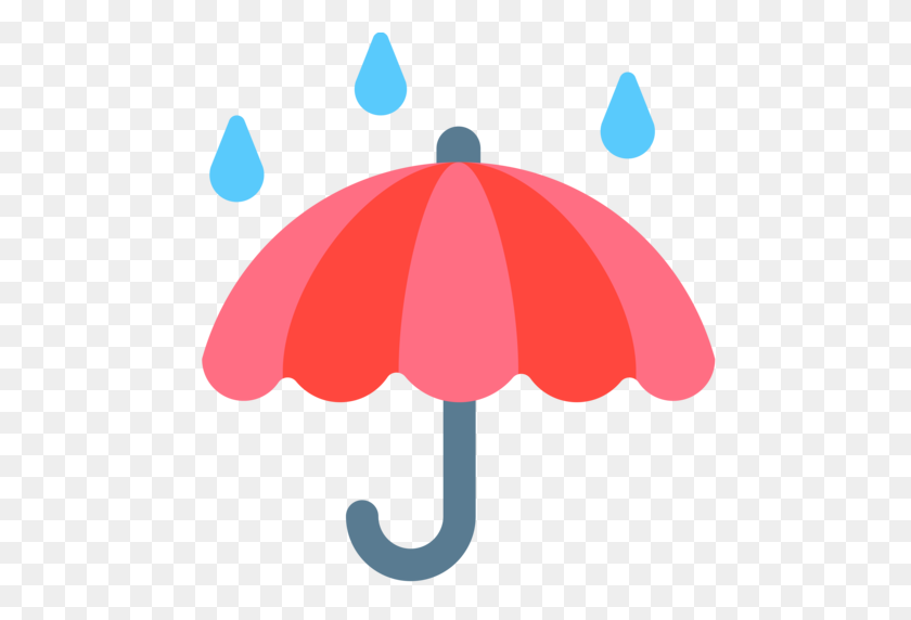 512x512 Paraguas Con Gotas De Lluvia Emoji - Lluvia Png