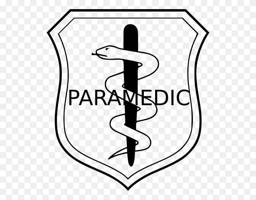 534x597 Paramedic Badge Clip Art - First Aid Clipart Black And White