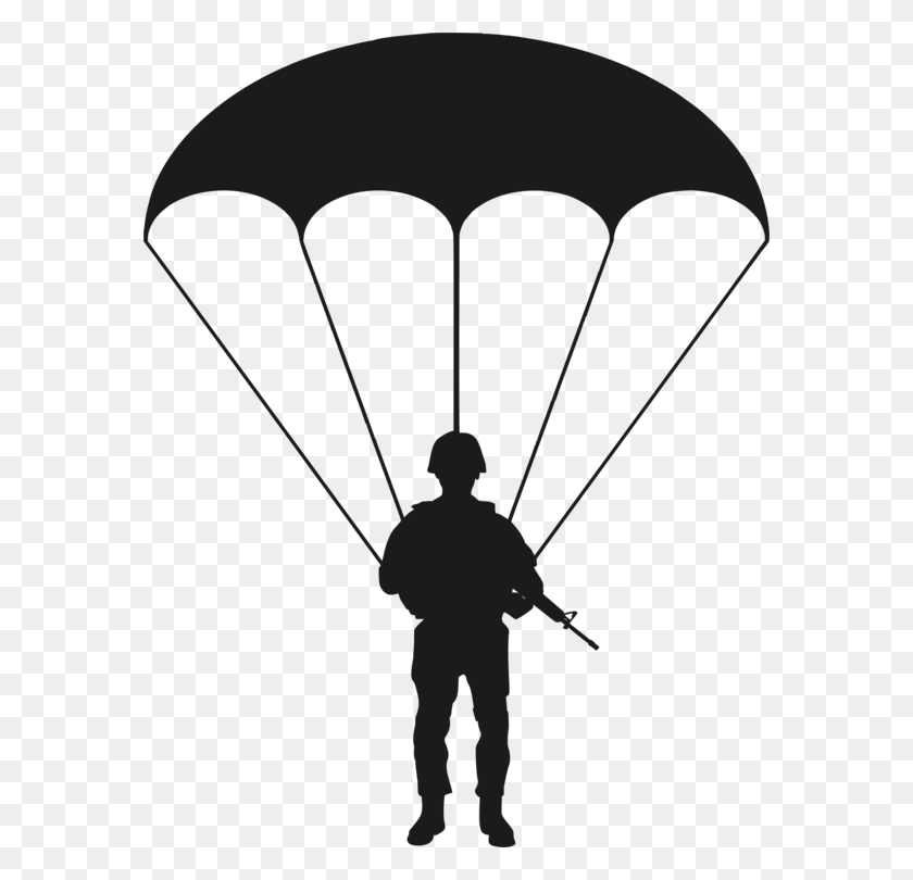576x750 Paratrooper Soldier Parachute Airborne Division Parachutist - Skydiving Clipart