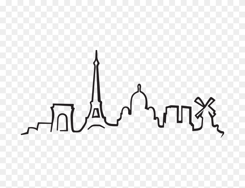 2000x1500 Paris City Skyline - Atlanta Skyline Clipart