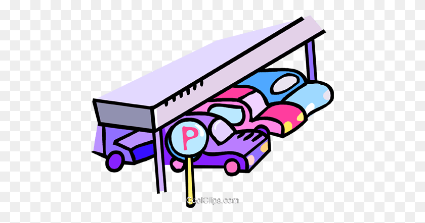 480x382 Parking Garage Royalty Free Vector Clip Art Illustration - Parking Clipart