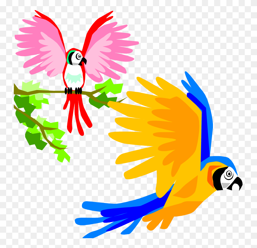 750x750 Parrot Clip Art Cartoon - Free Bird Clipart