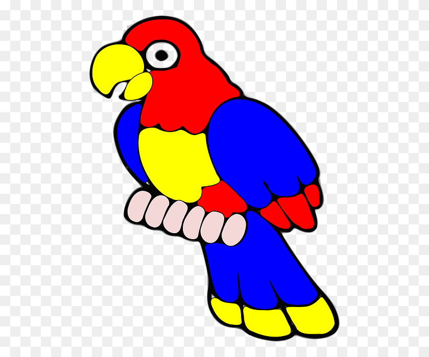 490x640 Parrot Clipart Tropical Bird - Parrot Clipart En Blanco Y Negro