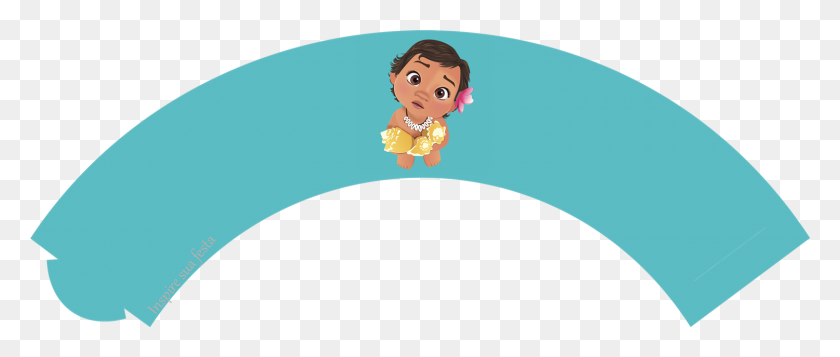 1500x572 Parte Convite - Baby Moana PNG