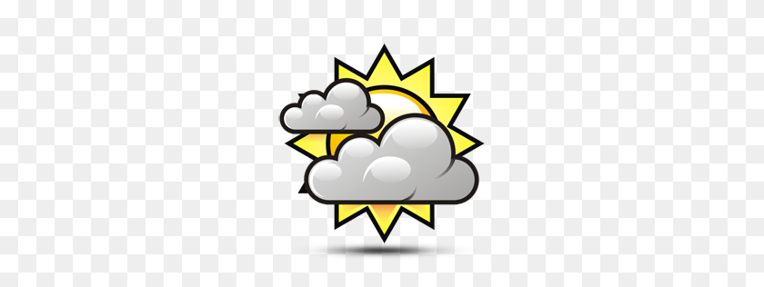 256x256 Partly Cloudy Clipart - Sunny Weather Clipart