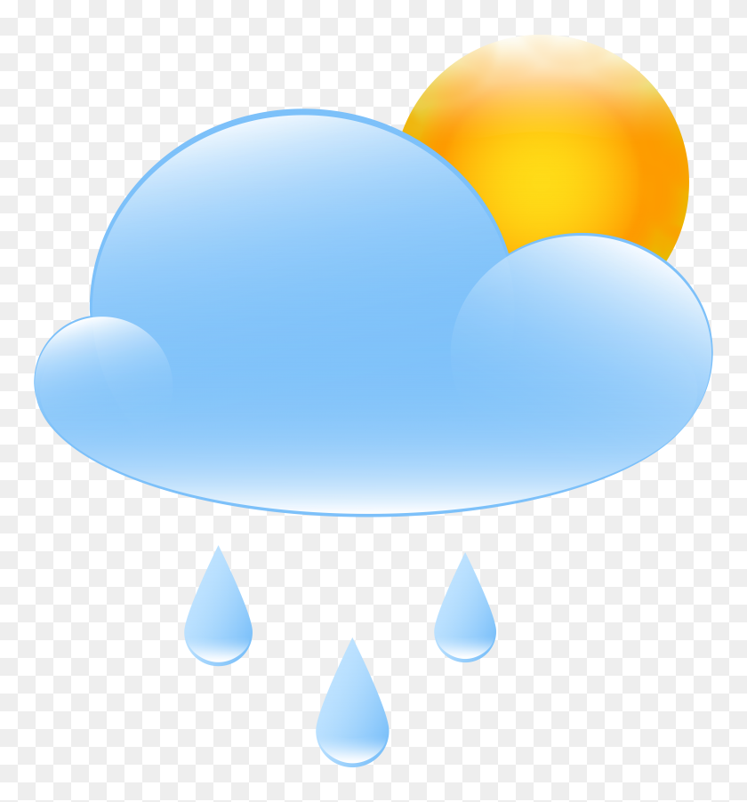 7405x8000 Partly Cloudy With Sun And Rain Weather Icon Png Clip Art - Sky Clipart