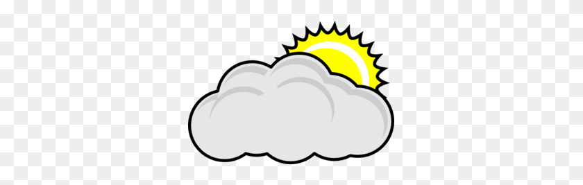 297x207 Partly Cloudy With Sun Clip Art - Rainy Clouds Clipart