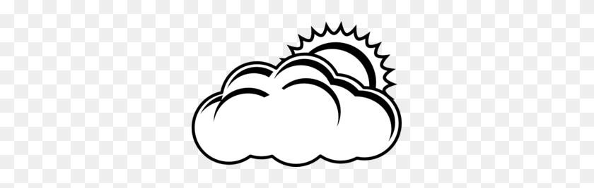 297x207 Partly Sunny Forecast Outline Clip Art - Partly Cloudy Clipart
