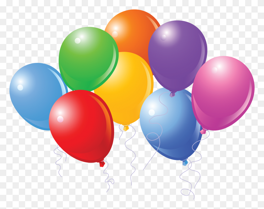 2000x1552 Вечеринка Воздушные Шары На Прозрачном Фоне - День Рождения Клипарт Прозрачный