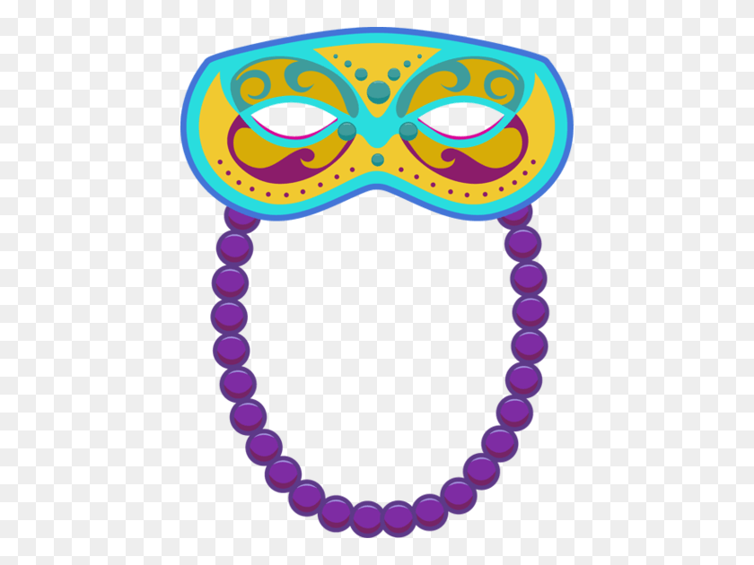 438x570 Party Beads Cliparts - Mardi Gras Mask Clipart Black And White