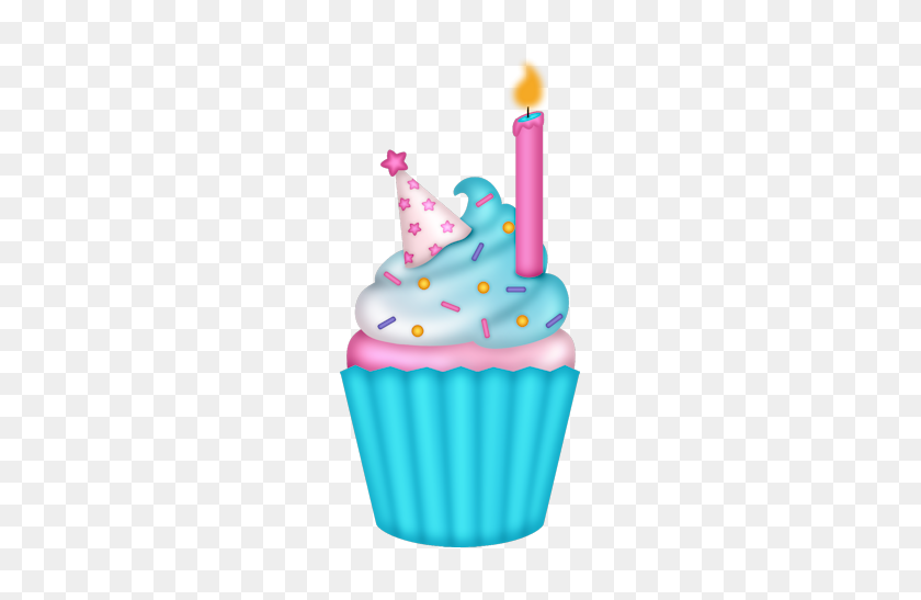 250x487 Party Cupcake Clip Art Happy Birthday - Feliz Cumpleanos Clipart