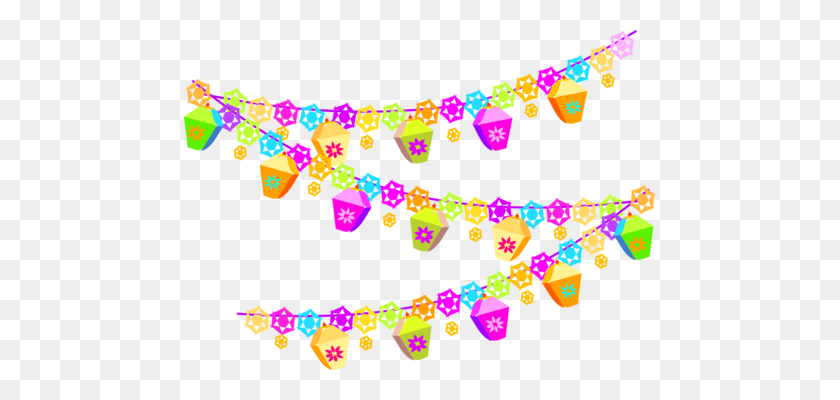 472x340 Party Hat Birthday Children's Party - Confetti Border PNG
