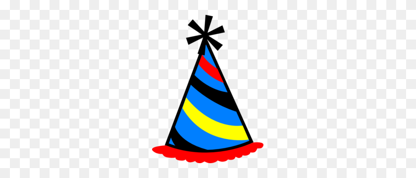 225x300 Party Hat Blue, Red Yellow Clip Art - Plot Clipart