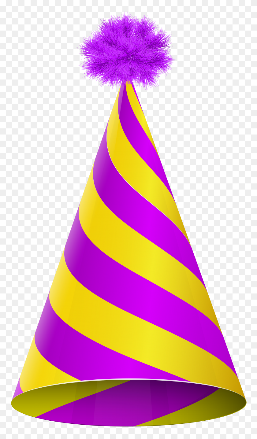 4533x8000 Party Hat Purple Yellow Transparent Png Clip Art Gallery - Pom Pom Clipart