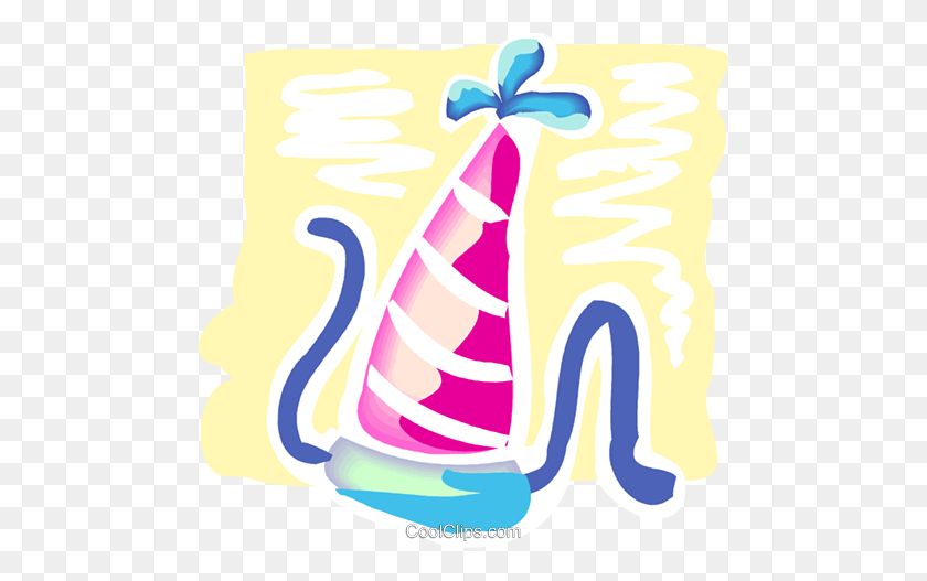 Party Hat Royalty Free Vector Clip Art Illustration - Party Hat Clipart