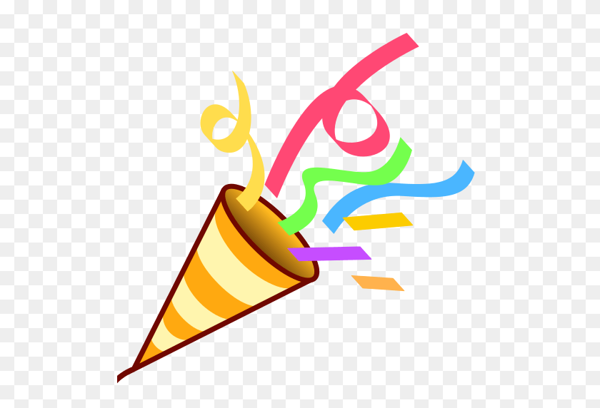 512x512 Party Popper Emoji For Facebook, Email Sms Id - Birthday Emoji PNG