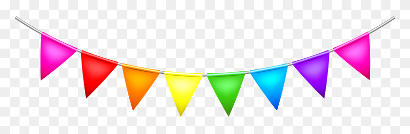 8000x2218 Party Streamer Png Clip Art - Birthday Streamers Clipart