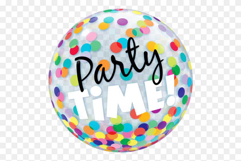 504x504 Party Time Dots Bubble Balloon - Party Time Clipart