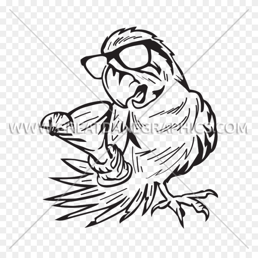 825x825 Party Time Parrot Production Ready Artwork For T Shirt Printing - Parrot Clipart Black And White
