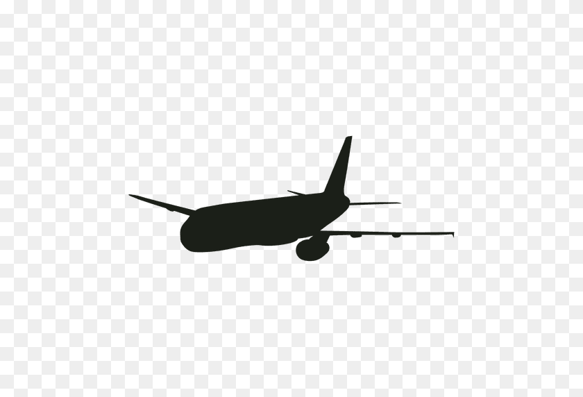 512x512 Passenger Airplane In Flight Silhouette - Airplane Silhouette PNG