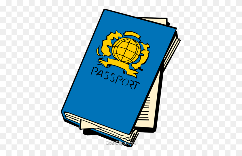 416x480 Pasaporte Y Billetes De La Realeza Libre De Imágenes Prediseñadas De Vector Ilustración - Pasaporte Clipart