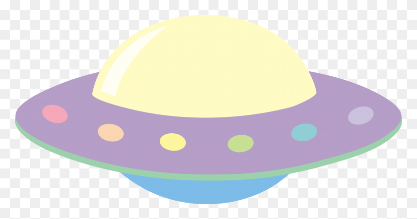 3119x1530 Pastel Colored Alien Ufo - Space Clipart Free