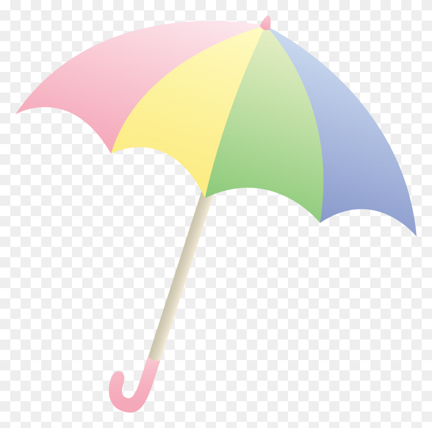 6607x6543 Pastel Colored Umbrella - Parasol Clipart