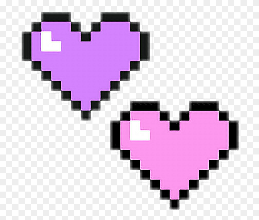 716x652 Pastel Hearts Pixel Pixelated Pastel Pink And Lav - Pixel Heart PNG