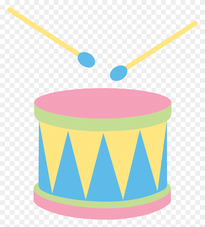 5853x6534 Pastel Kids Drum - Percussion Clipart