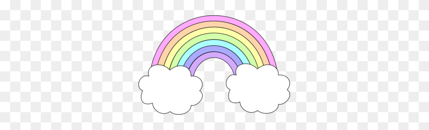 297x195 Pastel Rainbow Clip Art Creative Rainbow, Pastel - Rainbow With Clouds Clipart